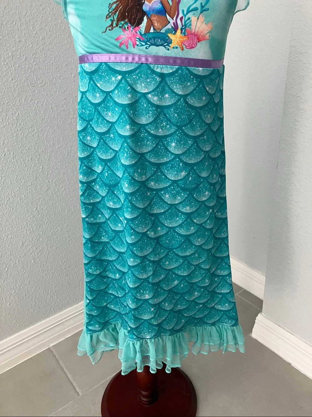 DISNEY Toddler Girls Little Mermaid Nightgown | XS 4-5 - Picture 4 of 8